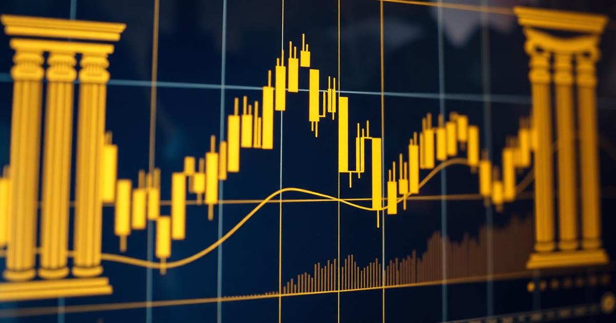Interfaz de gráficos de la plataforma de trading RORMarkets con velas doradas